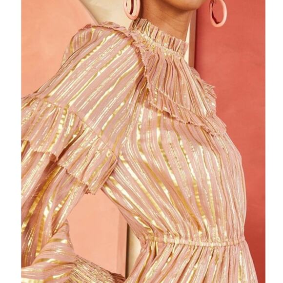Ulla Johnson Averil Mini Dress 0 Pink Gold NEW - Picture 4 of 13
